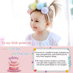 Turandoss 18K Gold Heart Unicorn Necklace for Girls - Dainty Zircon Pendant Necklace for Kids, Birthday Gifts for girls 3-8 Year Old, 18+2.5Inches