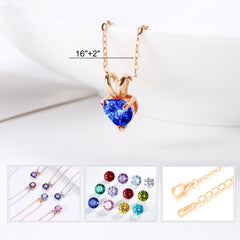 Turandoss Heart Birthstone Necklace for Women-Dainty Pendant Anniversary Gifts