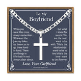 Turandoss Silver Cross Necklace for Men Boys, Birthday, Halloween, Christmas, New Year, Graduation, Father's Day Gifts for Boy Men Son Dad, 20In