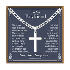 Turandoss Silver Cross Necklace for Men Boys, Birthday, Halloween, Christmas, New Year, Graduation, Father's Day Gifts for Boy Men Son Dad, 20In