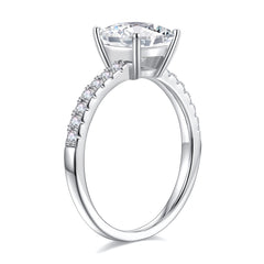 Turandoss 1.5 Carat Moissanite Princess Cut Engagement Rings for Women 925 Sterling Silver Diamond Ring Promise Rings for Women