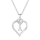 Turandoss Graduation Gift, 14K Gold Plated Heart Initial Pendant Necklace, Cubic Zirconia A-Z Jewelry for Women
