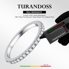Turandoss Silver Wedding Moissanite Rings for Women, S925 Sterling Silver Diamond Ring for Women, Birthday Christmas Gift for Mom, Wife, Silver Jewelry
