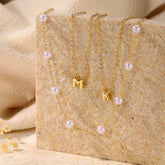 Gold Bubble Letter Necklace