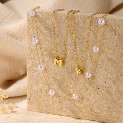 Gold Bubble Letter Necklace