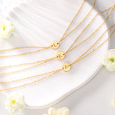 Dainty 14K Gold Filled Layered Letter A Initial Anklet Bracelets