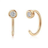 Turandoss S925 Sterling Silver Huggie Earrings for Women Girls, Small Half Open Hoop Earrings Hypoallergenic, Birthday Valentine's Day Gifts for Women