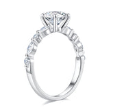 Turandoss 1.52 Carat Moissanite Engagement Ring 925 Sterling Silver Brilliant Round Cut Marquise Diamond Ring Wedding Band Promise Wedding Rings for Women Wife