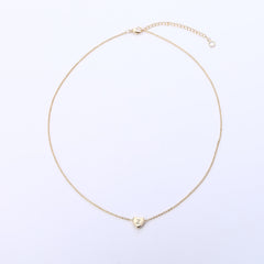 WISHSTAR Dainty 14k Plated Gold Heart Pendant Choker Necklace for Women Girls, Adjustable Heart Initial Necklace, Gold Jewelry, Gift for Women
