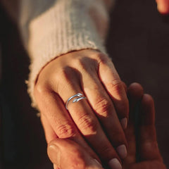 Turandoss S925 Sterling Silver Hug Ring for Women Teen Girls, Adjustable Ring Jewelry Mothers Day Birthday Gifts for Daughters Mom Sister Wife Friends Grandma