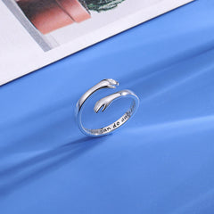 Turandoss S925 Sterling Silver Hug Ring for Women Teen Girls, Adjustable Ring Jewelry Mothers Day Birthday Gifts for Daughters Mom Sister Wife Friends Grandma