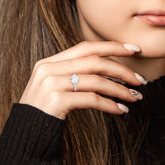 Turandoss 2ct Hidden Halo Engagement Rings for Women, 14K White Yellow Gold Plated Solid 925 Sterling Silver Cubic Zirconia Ring