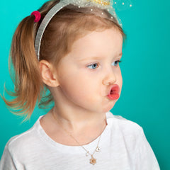 Turandoss Flower Initial Necklace for Girls - 14K Gold Plated Flower Pendant Heart Initial Necklace Gift for Girls