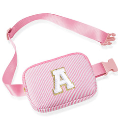 Turandoss Initial Fanny Pack for Women Girls, Small Crossbody Bag Belt Sling Bag, Travel Purse for Women, Birthday Gifts for 6-13 Year Old Girl