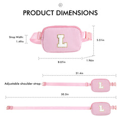 Turandoss Initial Fanny Pack for Women Girls, Small Crossbody Bag Belt Sling Bag, Travel Purse for Women, Birthday Gifts for 6-13 Year Old Girl
