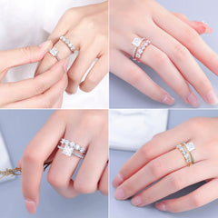 Turandoss 5 Stone Moissanite Rings for Women, 3.75MM D Color VVS1 Clarity Lab Created Moissanite Anniversary Rings