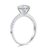 Turandoss 1.5ct Moissanite Solitaire Engagement Ring 925 Sterling Silver Cushion Cut Diamond Ring Wedding Band Promise Rings for Women