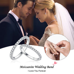 Turandoss Silver Wedding Moissanite Rings for Women, S925 Sterling Silver Diamond Ring for Women, Birthday Christmas Gift for Mom, Wife, Silver Jewelry
