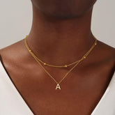 Turandoss Graduation Gift, 18K Gold Plated Layered Initial Necklace, Personalized Monogram Jewelry for Women