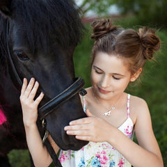 Turandoss Horse Necklace for Girls - Heart A-Z 26 Letter Necklaces for Women