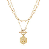 Turandoss Gold Plated Initial Necklace for Women Girl, Pendant Tag Letter Necklaces, Jewelry, Graduation Gifts for Women, Girls, 2026, 14+2.5/20In