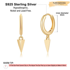 Awl Earrings Gold Plated Hoop