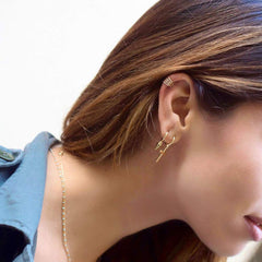 Awl Earrings Gold Plated Hoop