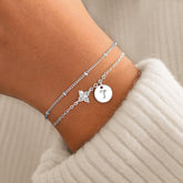 Turandoss Initial Bracelets for Women - Dainty Bracelets for Women Letter T Bracelet Disc Monogram Initial Bracelet Jewelry Personalized Gifts