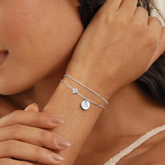 Turandoss Initial Bracelets for Women - Dainty Bracelets for Women Letter T Bracelet Disc Monogram Initial Bracelet Jewelry Personalized Gifts