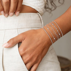 Turandoss 14k Silver Plated Bracelets for Women Dainty Heart Bracelet Bead Box Chain Stack Bracelets Sets Link Simple Waterproof Anniversary Birthday Gifts for Women Trendy Jewelry