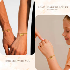 Turandoss Initial Knot Bracelets for Women Dainty 18K Gold Plated Initial Knot Trendy Letter A-Z Love Charm Jewelry Bridesmaid Birthday Valentine's Day Gifts for Women Teen Girls