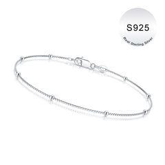 Turandoss S925 Sterling Silver Link Chain Bracelets for Women Girls, 0.8mm Box Chain, Silver Jewelry, Graduation Gifts for Women, Girls, 2026