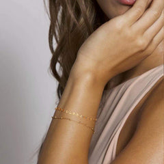Beads Chain&Coin Chain Dainty Gold Bracelets for Women