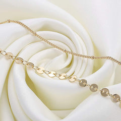 Beads Chain&Coin Chain Dainty Gold Bracelets for Women