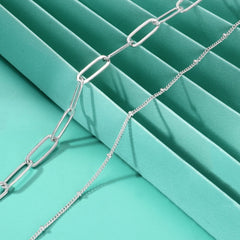 Beads Chain&Oval chain Dainty Gold Bracelets for Women