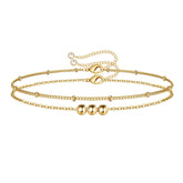 Beads&Chain Dainty Gold Bracelets for Women