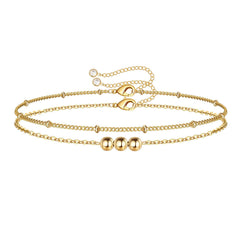 Beads&Chain Dainty Gold Bracelets for Women