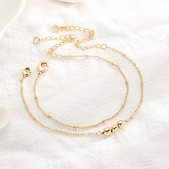 Beads&Chain Dainty Gold Bracelets for Women