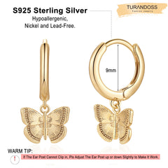 Turandoss S925 Sterling Silver Hoop Earrings for Women,Evil Eye Huggie Earrings