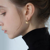 Turandoss S925 Sterling Silver Hoop Earrings for Women,Evil Eye Huggie Earrings