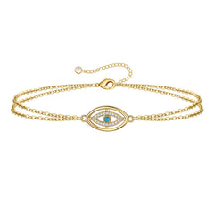 CZ Evil Eye Dainty Gold Bracelets for Women
