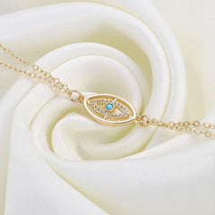 CZ Evil Eye Dainty Gold Bracelets for Women