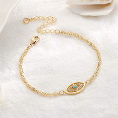 CZ Evil Eye Dainty Gold Bracelets for Women
