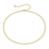 Double Chain Dainty Gold Choker Necklaces