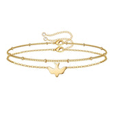 Dove&Beads Chain Dainty Gold Bracelets for Women