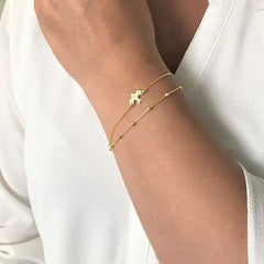 Dove&Beads Chain Dainty Gold Bracelets for Women
