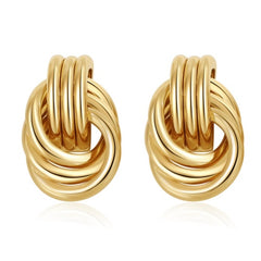 Turandoss Trendy 14K Gold Plated Knot Earrings for Women Chunky Statement Drop Dangle Earrings Lightweight Hypoallergenic Fashion Accessories Jewelry Gifts for Women Her