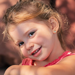 Turandoss 14K White Gold Plated Initial Heart Stud Earrings for Teens Little Girls Hypoallergenic Daughter Kids Jewelry Birthday Gifts for Women