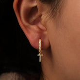 Turandoss Zircon Huggie Earrings for Girls 14K Gold Plated Initial Name Cuff Hoop Personalized Letter A-Z Cz Hypoallergenic Jewelry Birthday Gifts for Women Girls