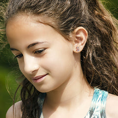 Turandoss Initial Cz Stud Earrings for Girls Dainty 14K Gold Plated Letter A-Z Hypoallergenic Jewelry Birthday Gifts for Women Teens Little Girls